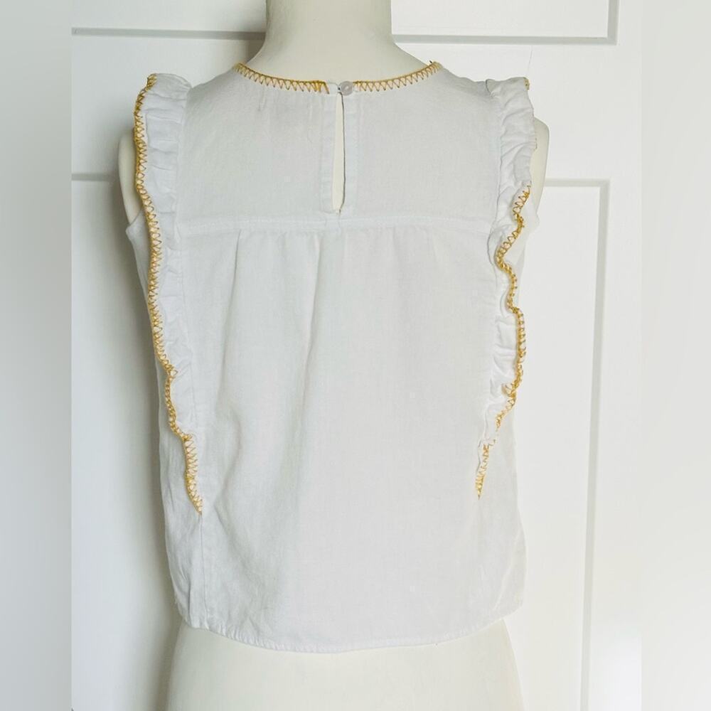 Cotton & Rye Embroidered Ruffle Tank Top Girls Size 7 - Picture 2 of 9